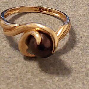 TAHITIAN PEARL14 KT. GOLD RING, VINTAGE 1990 BEAUTIFUL RING